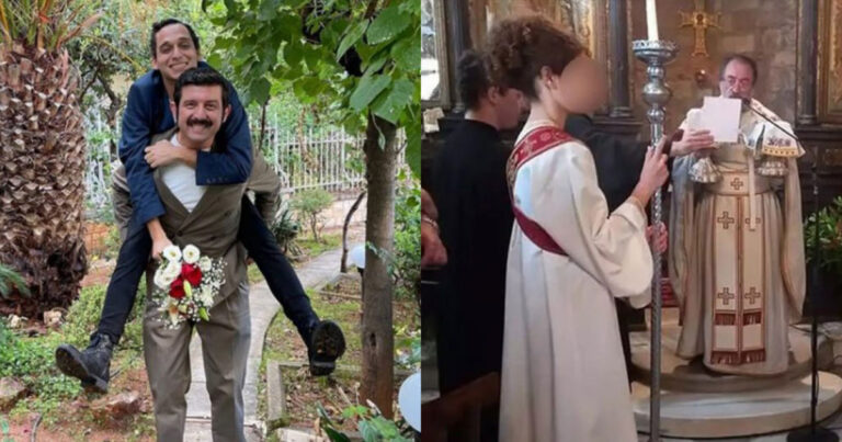 Στο πλευρό του ιερέα που τέθηκε σε αργία οι ηθοποιοί Οικονόμου και Μακρής – Έχει βαφτίσει τον γιο τους
