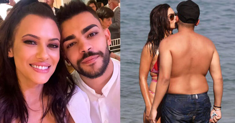 Λίγο πριν ανέβουν τα σκαλιά της εκκλησίας – Στιγμές ευτυχίας για της Λάουρα Νάργες & το Χρήστο Σαντικάι