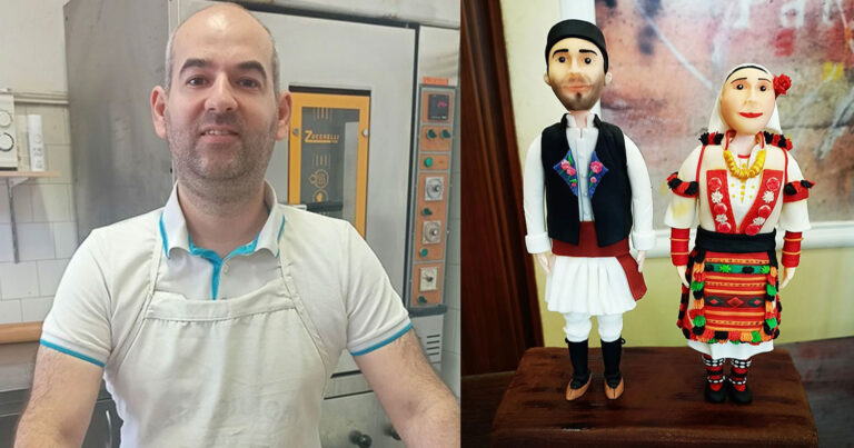 Ζαχαροπλάστης από τη Νέα Πέλλα φτιάχνει κούκλες με παραδοσιακές φορεσιές από ζαχαρόπαστα