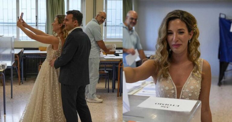 Εκλογές 2023: Νιόπαντρο ζευγάρι βρέθηκε από το γαμήλιο γλέντι στο… εκλογικό κέντρο