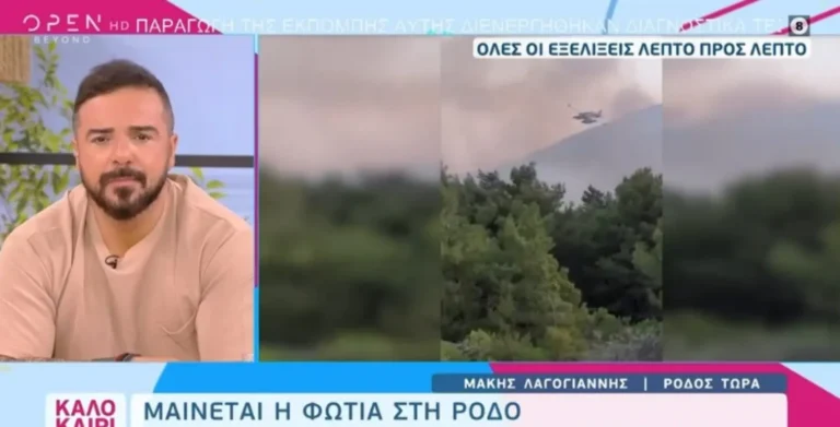 Η οργή του Τριαντάφυλλου για τη φωτιά στη Ρόδο: «Ντροπή να καίτε έτσι το νησί»