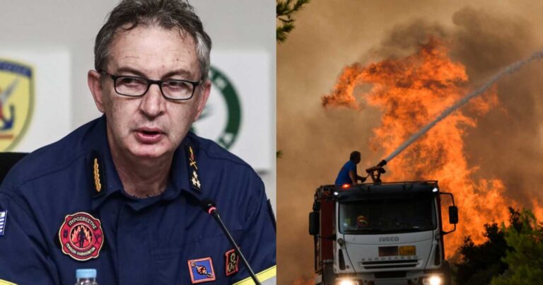 Αρχηγός Πυροσβεστικής: «Το τρίγωνο του διαβόλου»: «Καύσωνας, άνεμοι, χαμηλή υγρασία»