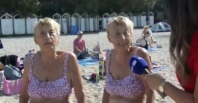 «Είμαι ελεύθερη κοπέλα, τι να κάνω;»: Γιαγιά πήγε για μπάνιο στην πλαζ & “κούφανε” τη ρεπόρτερ με τις ατάκες της