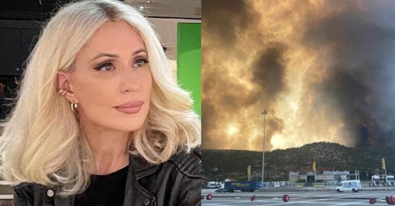 Φόβος για την Μπακοδήμου: Εγκλωβισμένη στο αυτοκίνητο της λόγω της φωτιάς στην Εθνική οδό