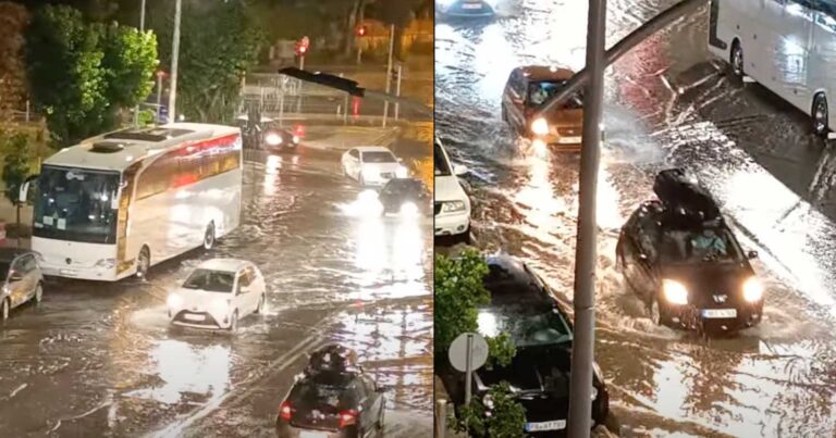 Καιρός – Θεσσαλονίκη: Οι δρόμοι έγιναν ποτάμια μέσα σε λίγη ώρα