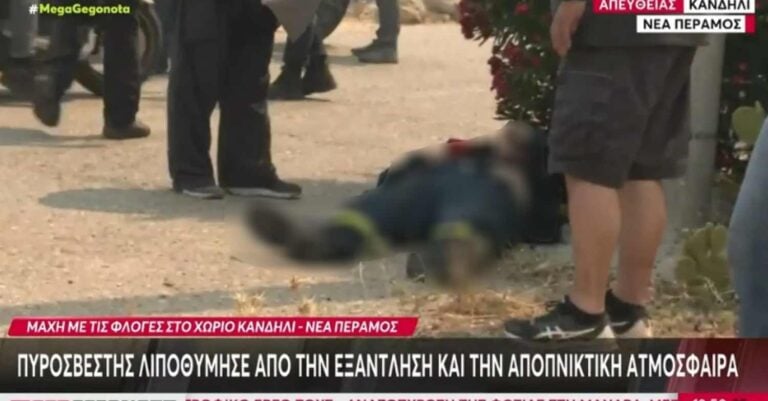 Φωτιά στη Μάνδρα: Πυροσβέστης κατέρρευσε μπροστά στα μάτια των συναδέλφων του – Δείτε το βίντεο