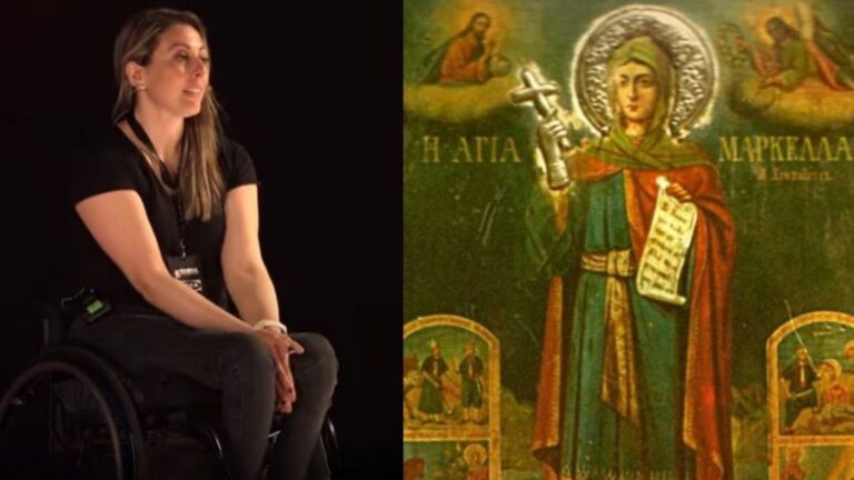 Το τάμα της Κέλλυς Λουφάκη: Θα προσκυνήσει την εικόνα της Αγίας Μαρκέλλας διανύοντας 40 χιλιόμετρα με το αναπηρικό της αμαξίδιο