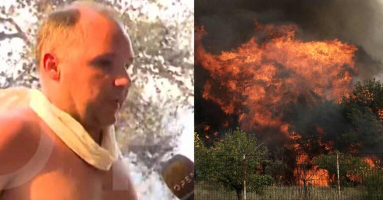«Τουλάχιστον έσωσα την οικογένεια μου»: Άνδρας λυγίζει βλέποντας το καμένο σπίτι του στη Μάνδρα