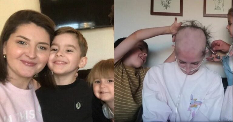 «Δεν έκλαψα σήμερα»: Ραγίζει καρδιές καρκινοπαθής μαμά που άφησε τα παιδιά της να ξυρίσουν το κεφάλι της