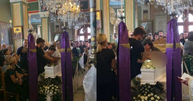 Σπαράζουν οι γονείς πάνω από το μικρό, λευκό φέρετρο: Θρήνος στην κηδεία του 3χρονου Γιαννάκη που πνίγηκε από σταφύλι