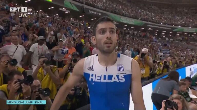 Η αντίδραση του Μίλτου Τεντόγλου στη μέτρηση του άλματος που του έφερε το «χρυσό»