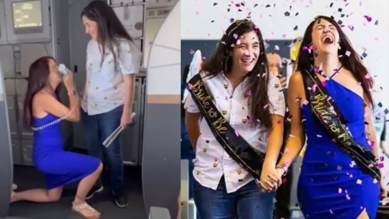 Χειροκροτούσε όλο το αεροπλάνο: Αεροσυνοδός έκανε… στον αέρα, πρόταση γάμου στην αγαπημένη της