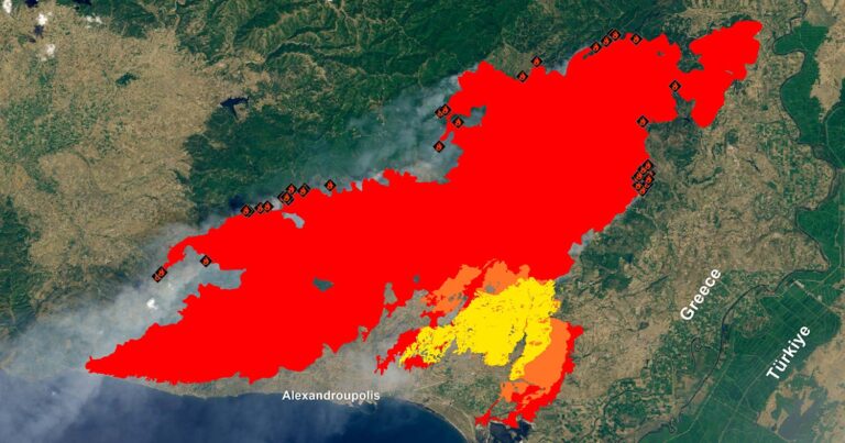 Copernicus: Η φωτιά στον Έβρο είναι η μεγαλύτερη που έχει καταγραφεί στην Ευρώπη εδώ και χρόνια