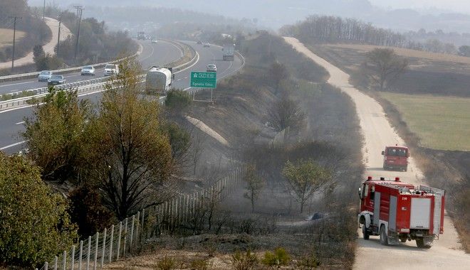 Καμένη έκταση από την πυρκαγιά στην Εγνατία οδό στην περιοχή Άβαντα, τη Δευτέρα 21 Αυγούστου 2023 Καμένη έκταση από την πυρκαγιά στην Εγνατία οδό στην περιοχή Άβαντα, τη Δευτέρα 21 Αυγούστου 2023