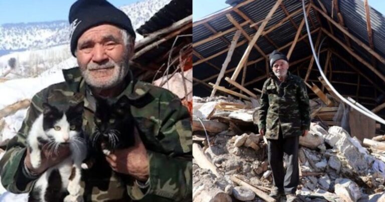 Η συγκλονιστική ιστορία του Izzettin: Έχασε τη γυναίκα του, γκρεμίστηκε το σπίτι του αλλά κατάφερε να βγάλει ζωντανές τις γατούλες του