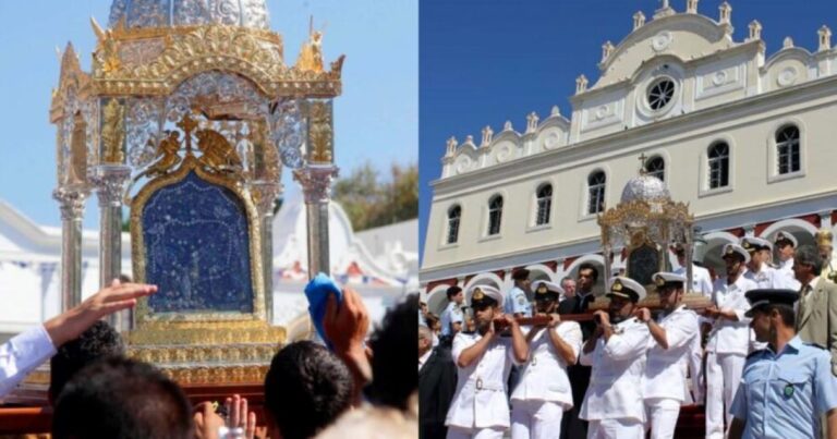 Η Τήνος γιορτάζει την Χάρη της: Όλα έτοιμα για τη μεγάλη γιορτή της Κοίμησης της Θεοτόκου