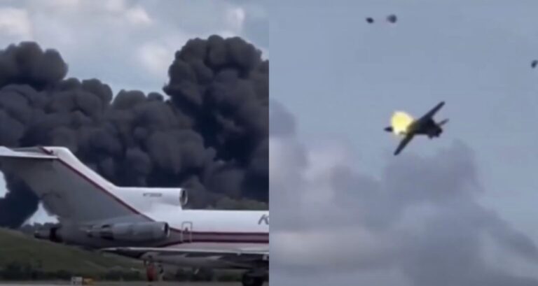 Βίντεο σοκ με συντριβή πολεμικού αεροσκάφους – Εκτοξεύθηκαν οι πιλότοι