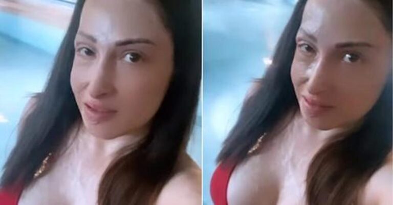 Πιο όμορφη από ποτέ: Η Ιωάννα Παλιοσπύρου ποζάρε με κόκκινο μπικίνι στην πισίνα