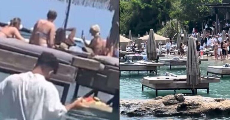 Τρέχουν όλοι για μια πλωτή ξαπλώστρα: Ουρές στο beach bar στη Ρόδο με τον σερβιτόρο «κολυμβητή»