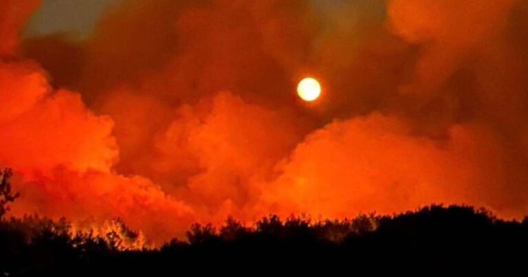 Φωτιά στον Έβρο: Σοκάρει η αυγουστιάτικη πανσέληνος στο Σουφλί πάνω από τις φλόγες