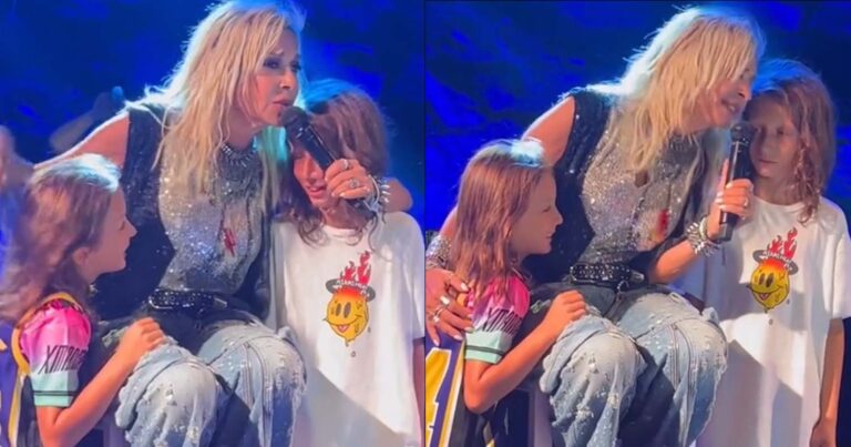 H «γιαγιά» Άννα Βίσση τραγούδησε μαζί με τα εγγόνια της πάνω στη σκηνή και αποθεώθηκε