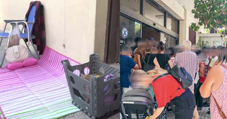 Με ψάθες και ταπεράκια: Χαμός στις ουρές των αστυνομικών τμημάτων για τις νέες ταυτότητες