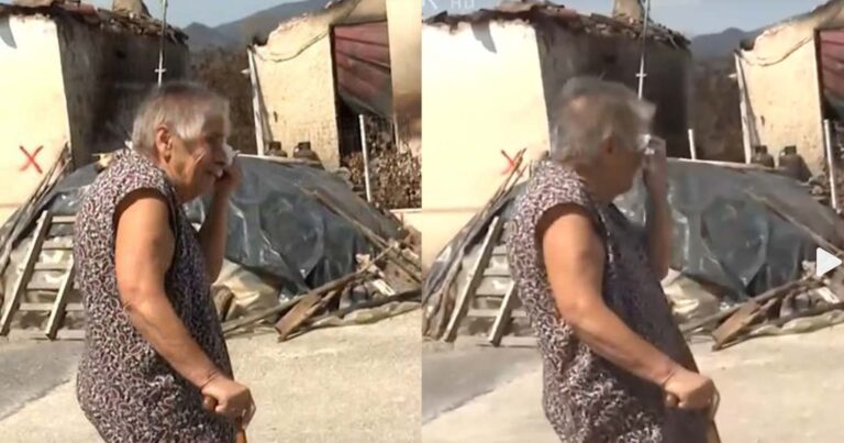 «Πώς θα το κάνω πάλι;»: Σπαράζει στο κλάμα γιαγιά που έχασε το σπίτι της στη φωτιά στον Έβρο
