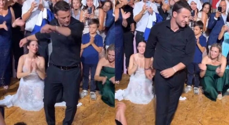 Γιώργος Αγγελόπουλος: Σείστηκε η γη με το ζεϊμπέκικό του κάτω από βροχή στη δεξίωση του γάμου του