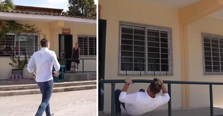 Σόου Κασσελάκη σε σχολείο ΑμεΑ – Πέρναγε με γυμναστικές επιδείξεις τα κάγκελα