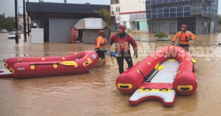 Με βάρκες απεγκλωβίζουν τον κόσμο από το κέντρο του Βόλου, ζουν τραγικές στιγμές