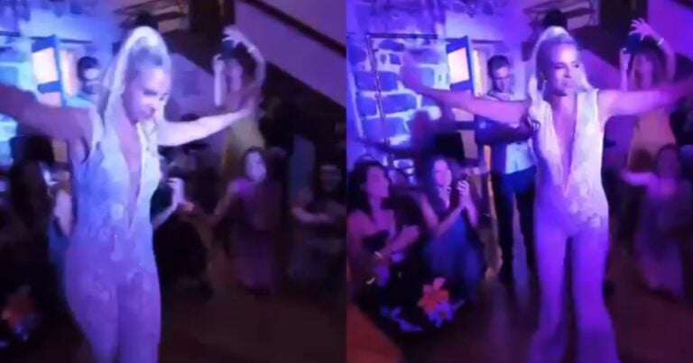 Ο γαμπρός χειροκρoτεί πεσμένoς στα γόνατα: Το ζεϊμπέκικο της Τζένης Μελιτά στο γάμο της εντυπωσίασε τους πάντες