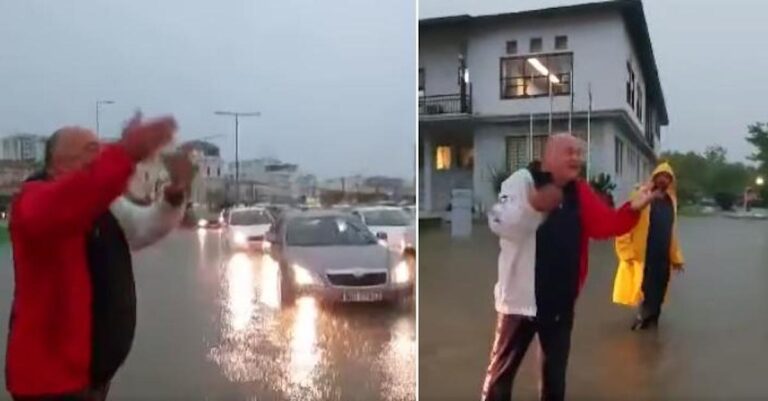 «Πηγαίνετε στα σπίτια σας»: Στους πλημμυρισμένους δρόμους του Βόλου ο Αχιλλέας Μπέος