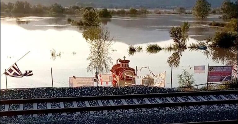 Τα νερά του Πηνειού έφτασαν στο σημείο του δυστυχήματος των Τεμπών