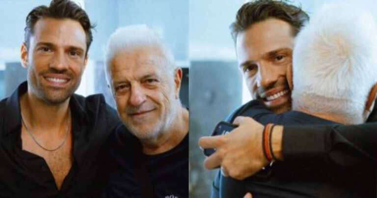 Συγκινημένος ο Κωνσταντίνος Αργυρός αγκαλιά με τον πατέρα του στο Ηρώδειο