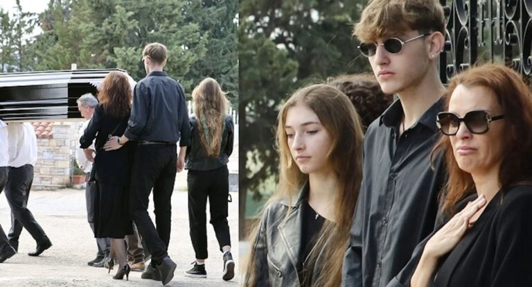 Τραγıκές φιγούρες τα παιδιά του Αίαντα Μανθόπουλου στο τελευταίο αντίο – Δύσκολες ώρες για την οικογένειά του