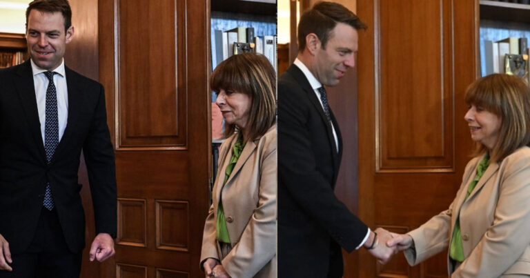 Σαν μοντέλο περιοδικών: Έλαμπε γοητεία και στυλ ο Κασσελάκης διπλά στην Σακελλαροπούλου στη συνάντηση τους