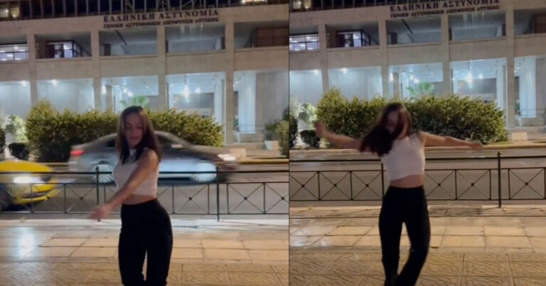 Χόρεψε ζεϊμπέκικο έξω από τη ΓΑΔΑ για την «Παγκόσμια Ημέρα» της Ελληνικής Αστυνομίας
