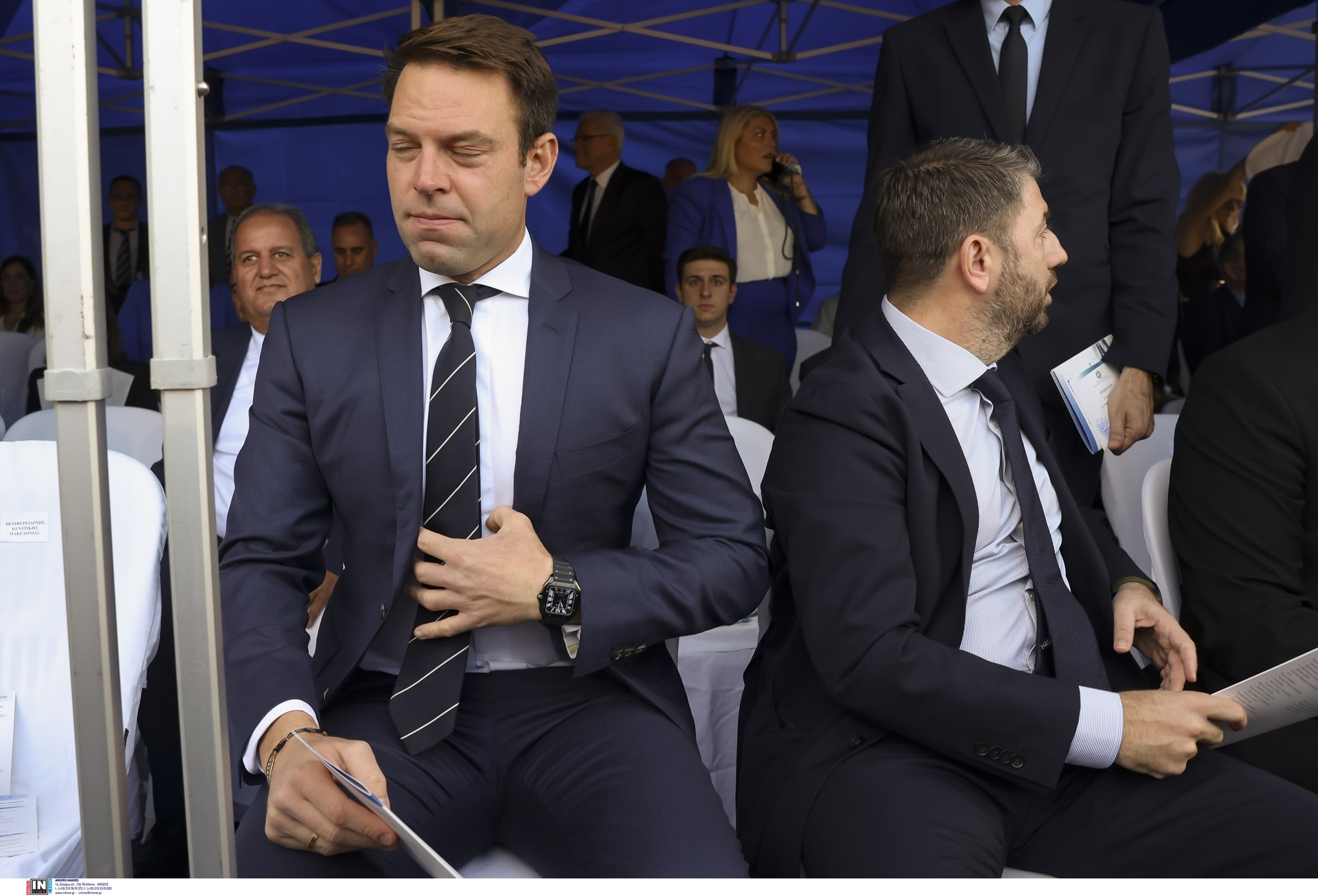 Δίπλα αλλά μακριά στην παρέλαση ο Στέφανος Κασσελάκης και ο Νίκος Ανδρουλάκης 3 κασελ