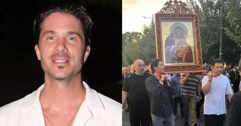 Νίκος Οικονομόπουλος: Συγκıνημένος ο τραγουδιστής – Κράτησε την εıκόνα της Παναγίας σε λıτανεία
