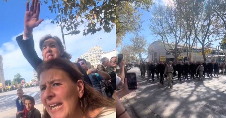 Περήφανη μητέρα καμαρώνει τον γιο της που παρελαúνει με τους ΟΥΚ και «ρiχνει» το Tik Tok