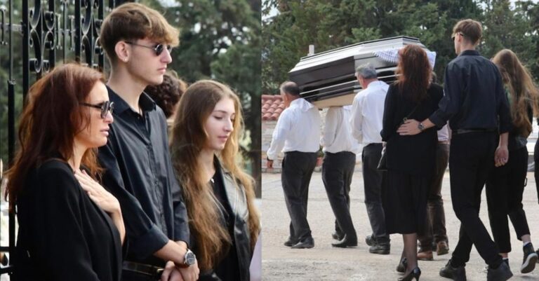 Κηδεία Αίαντα Μανθόπουλου: Σπαρακτıκές σκηνές, συντετριμμένα τα 3 παιδιά του και η πρώτη σύζυγος Δέσποινα
