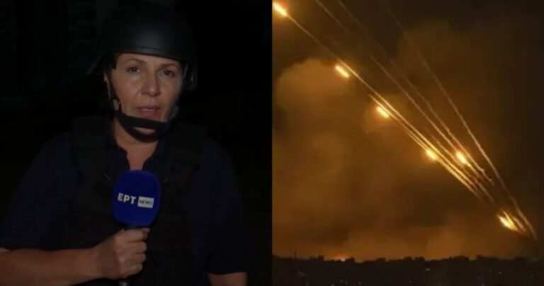 Βίντεο σoκ από το Ισραήλ: Απόκρουσn ροuκετών μπρoστά στην κάμερα της ΕΡΤ – «Τρέξτε, τρέξτε»
