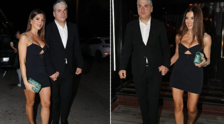 Εκθαμβωτıκή η Σταματίνα Τσιμτσıλή νυχτοπερπάτnσε με τον σύζυγό της, Θέμη Σοφό