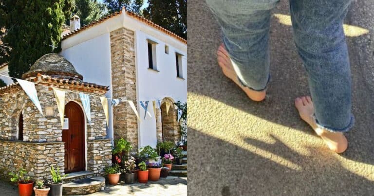Υπάρχει κι αυτή η νεολαία: Ξυπόλητη μέχρι το Μοναστήρι της Παναγιάς της Εικονίστριας περπάτησε μια 13χρονη