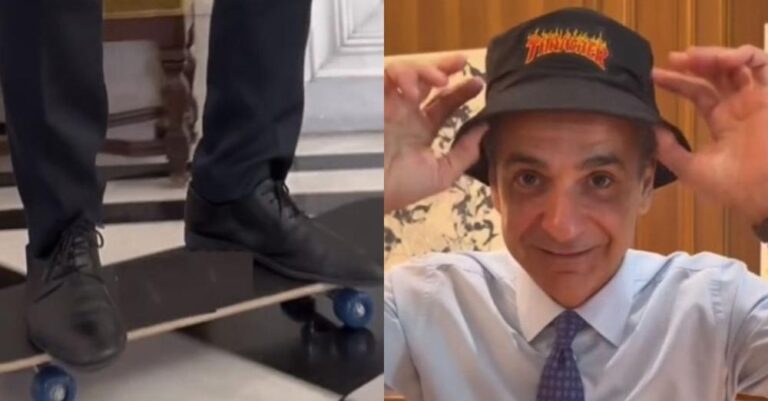 Χιλιάδες προβολές σε λίγα λεπτά: Ο Μητσοτάκης έβαλε… καπέλο & κάνει σκέιτ, για να διαφημίσει το Youth Pass