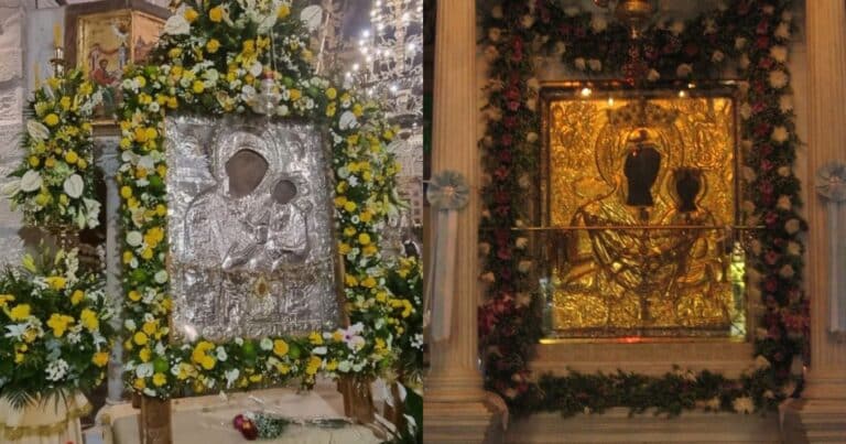 Συγκίνηση και δέоς: Για 1η φορά στα χρονικά φεύγει από το νησί των Κυθήρων η εικόνα της Παναγίας της Μυρτιδιώτισσας