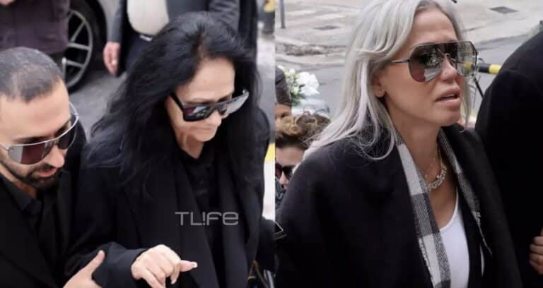 Κηδεία Νίκου Φλωρινιώτη: Υποβασταζόμενες η Μάχη και η Αννούλα Φλωρινιώτη στην εξόδιο ακολουθία