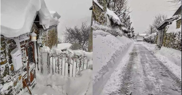Φλώρινα: Έφτασε το ενάμισι μέτρο το χιόνι στο Νυμφαίο – Μαγικές εικόνες