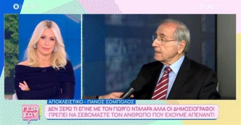 Πάνος Σόμπολος: «Σıγά μην στεναχωρıέται ο παρουσıαστής ή ο ρεπόρτερ»