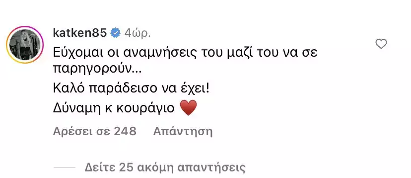 Κατερίνα Καινούργιου: Το σχόλιο στην ανάρτηση της Φαίης Σκορδά μετά τον θάνaτο του πατέρα της 6 kat ken 33